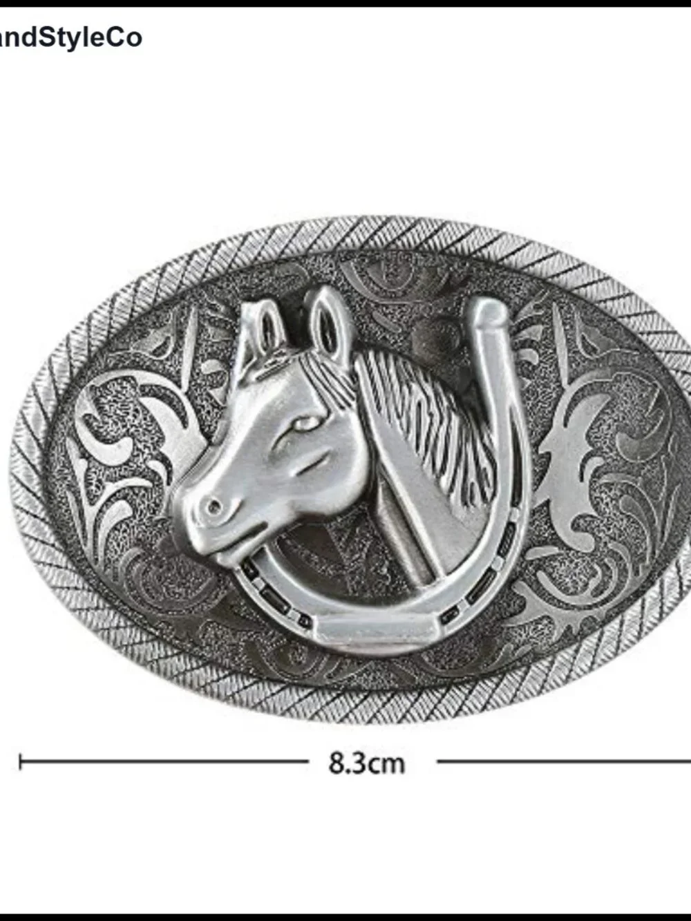 Vintage Western Cowboy Belt Buckle - Silver Horse Head Design, Zinc Alloy -